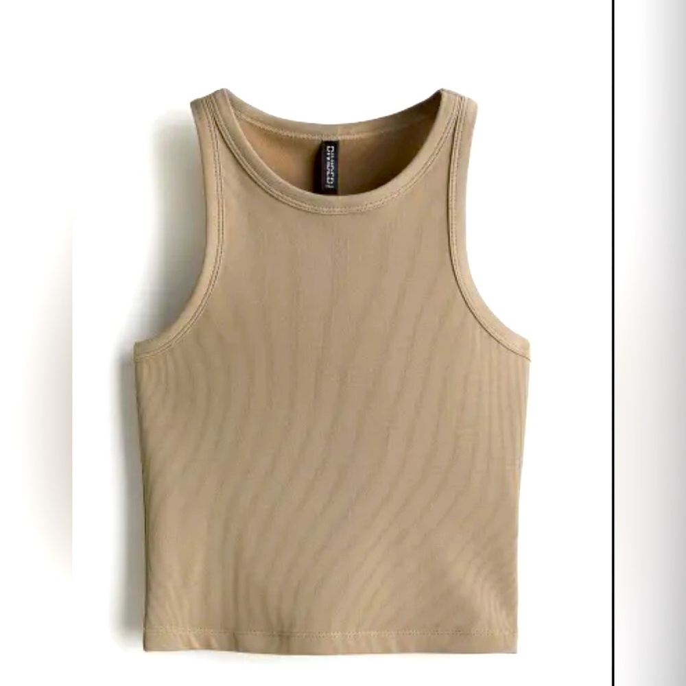 Women’s Tan Ribbed Vest/Tank Top